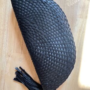 Bloomingdale's Black Textured Clutch